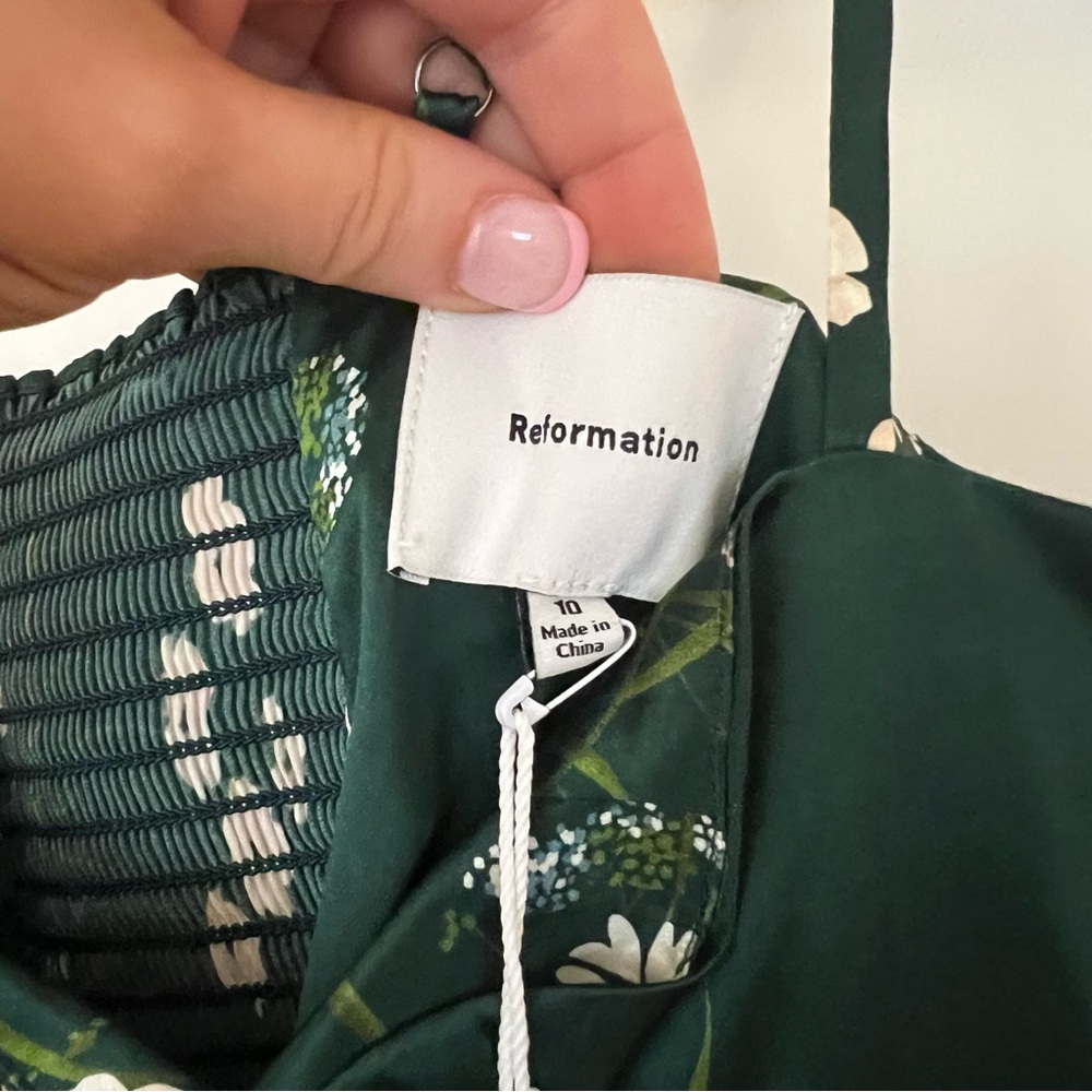 Reformation Dark Green Floral Camisole - Picture 3 of 5